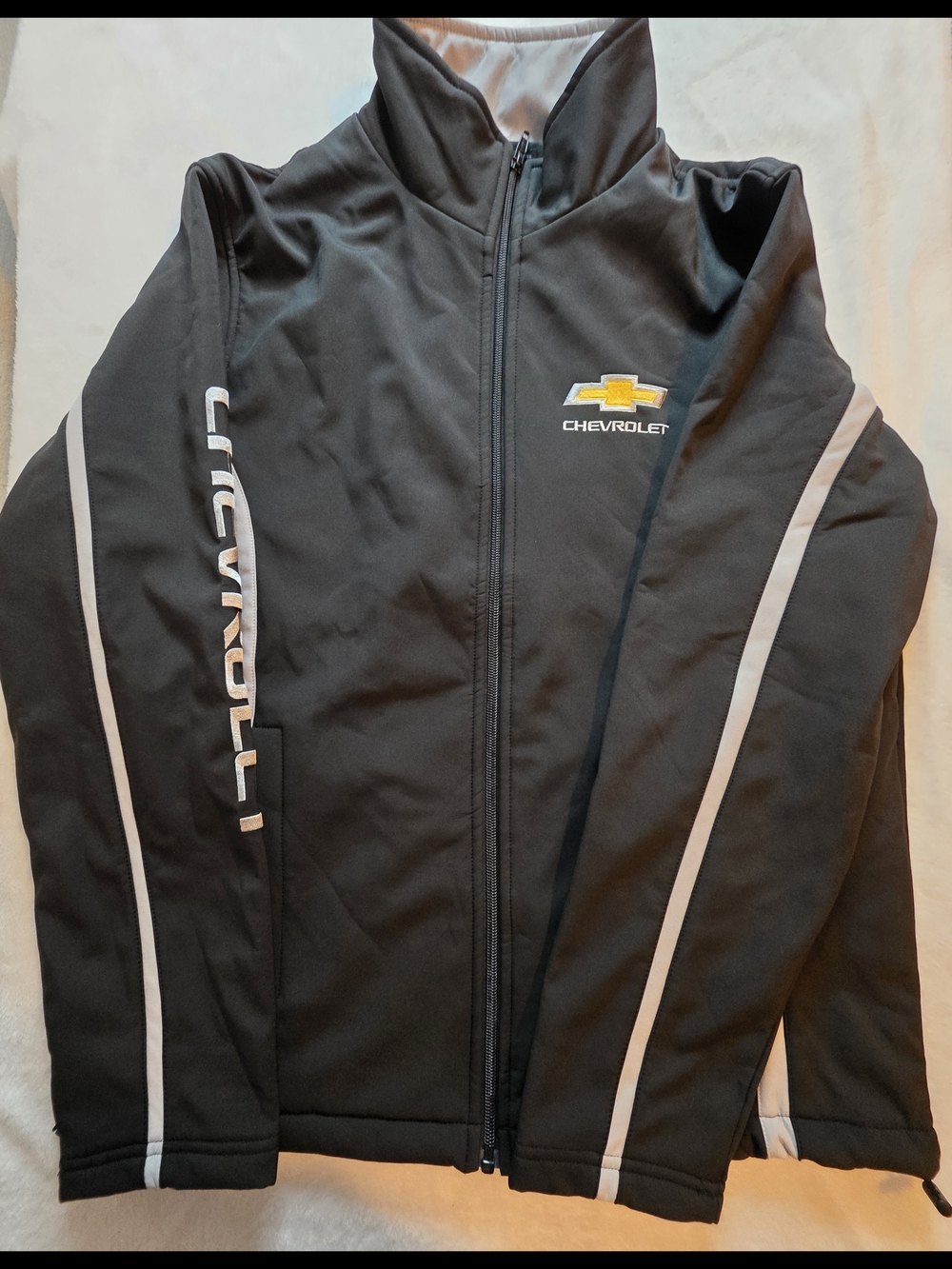 Chevrolet Soft Shell Jacket Mens M Black Full Zip GM Licensed Calhoun Sportswear